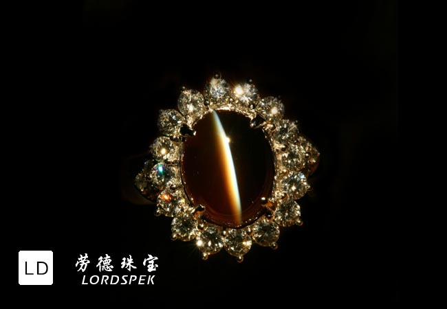 铂金镶嵌亚历山大变石猫眼